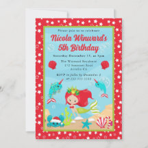 Niedlicher Red Hairs Christmas Mermaid-Kindergebur
