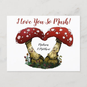 Niedlicher Red Mushroom Pun I Liebe Sie Valentinst Postkarte