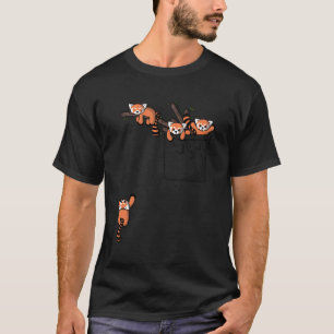 Niedlicher Red Panda Bär Pocket T-Shirt