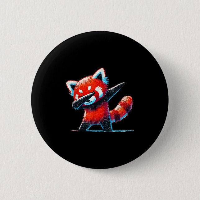 Niedlicher Red Panda Dabbing Tier Lover Z Button (Vorderseite)