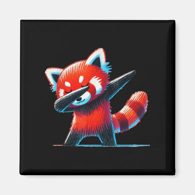 Niedlicher Red Panda Dabbing Tier Lover Z Magnet (Vorne)