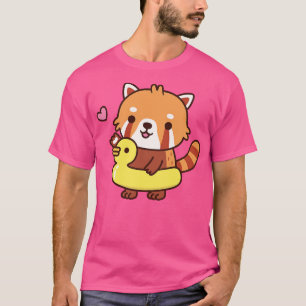 Niedlicher Red Panda mit gelbem Duck Pool Schwimmb T-Shirt