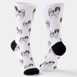 Niedlicher Red Sable Phalène Dog Pattern Dog Lover Socken