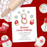 Niedlicher Red Snowman Weihnachts-Cookie-Exchange Einladung<br><div class="desc">Personalisierte Niedliche Red Snowman Weihnachts Cookie Exchange Einladung.</div>