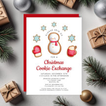 Niedlicher Red Snowman Weihnachts-Cookie-Exchange