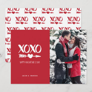 Niedlicher Red & White XOXO Valentinstag Feiertagskarte