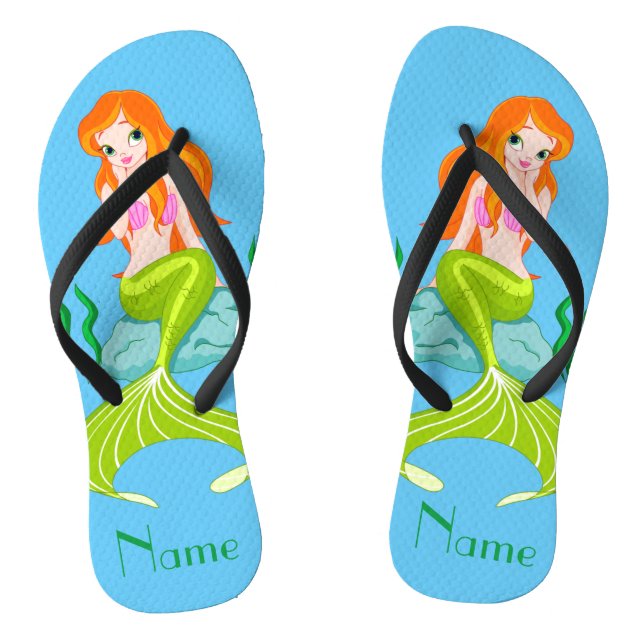 Niedlicher RedkopfMermaid Thunder_Cove Flip Flops (Fußbett)
