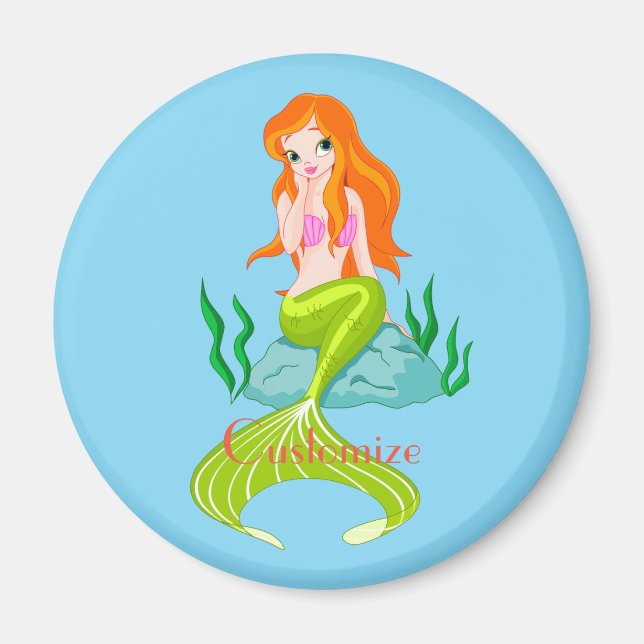 Niedlicher RedkopfMermaid Thunder_Cove Magnet (Vorne)
