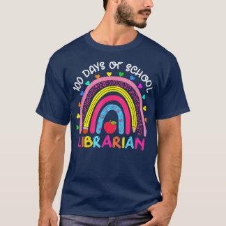 Niedlicher Regenbogen 100 Tage Schulbibliothekar ü T-Shirt