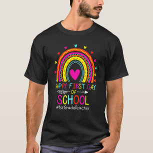 Niedlicher Regenbogen 1. Klasse Lehrer glücklich e T-Shirt
