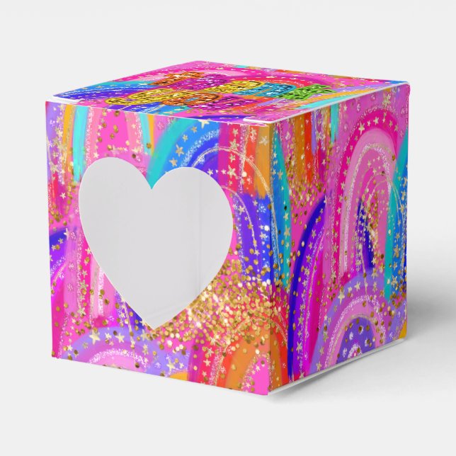 Niedlicher Regenbogen 7. Geburtstag Vielen Dank fü Geschenkschachtel (Vorderseite)