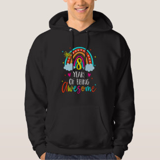 Niedlicher Regenbogen 8. Geburtstag 8 Jahre alte M Hoodie