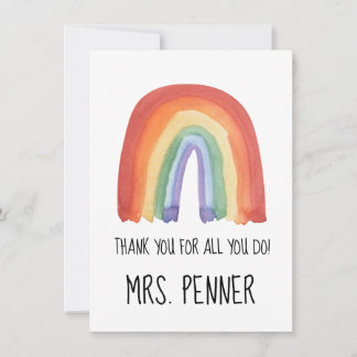 Niedlicher Regenbogen Aquarellfarbe Dank Geschenk  Dankeskarte