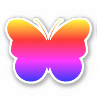 Niedlicher Regenbogen-Butterfly-Schnitt aus Vinyl Aufkleber