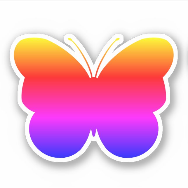 Niedlicher Regenbogen-Butterfly-Schnitt aus Vinyl  Aufkleber (Vorderseite)