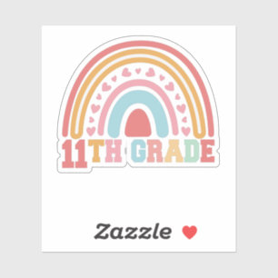 niedlicher Regenbogen der 11. Klasse zurück bis Sc Aufkleber