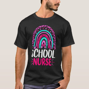 Niedlicher Regenbogen der Leopardenschule zurück z T-Shirt