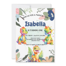 Niedlicher Regenbogen Dinosaur Happy Birthday Part