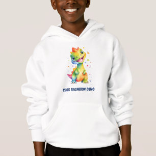 Niedlicher Regenbogen Dinosaur Happy Birthday Part Hoodie