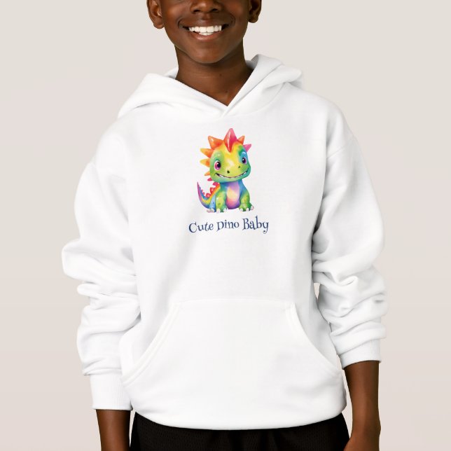 Niedlicher Regenbogen Dinosaur Happy Birthday Part Hoodie (Vorderseite)
