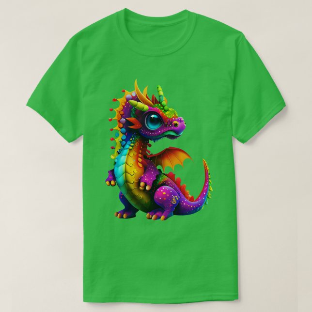Niedlicher Regenbogen-Drache 1 T-Shirt (Design vorne)