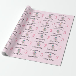 Niedlicher Regenbogen Einhorn Rosa Mädchenname & A Geschenkpapier