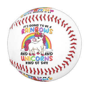 Niedlicher Regenbogen Einicorn Cool Geburtstag Zur Baseball