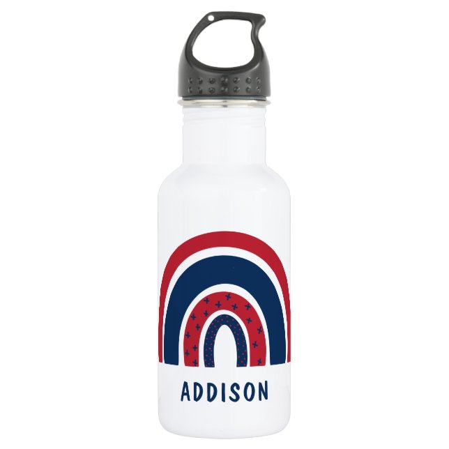 Niedlicher Regenbogen Einzigartiger Junge Personal Edelstahlflasche (Vorderseite)