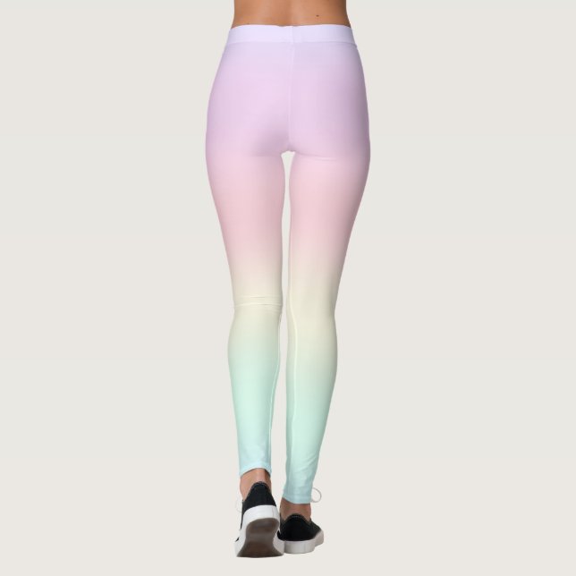 Niedlicher Regenbogen farbiger Farbverlauf Wasserf Leggings (Rückseite)