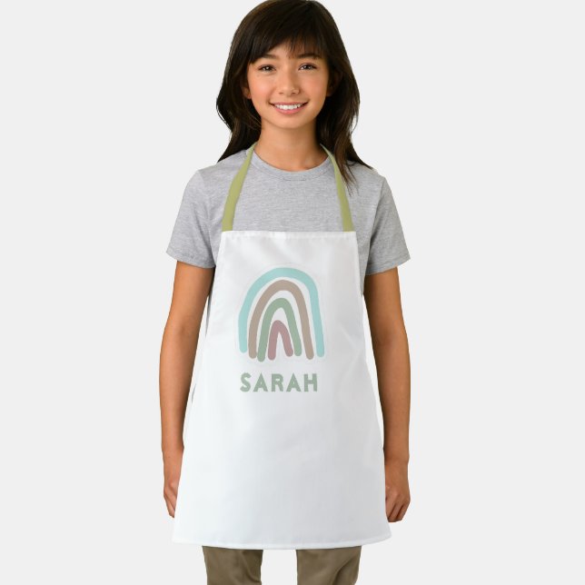 Niedlicher Regenbogen - farbiger Name Schürze (Insitu)
