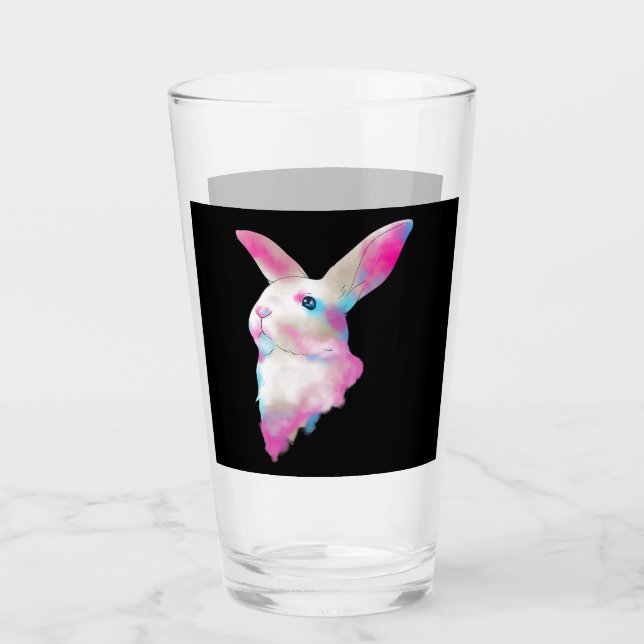 Niedlicher Regenbogen Gaussian Blur Rabbit Galacti Glas (Vorderseite)