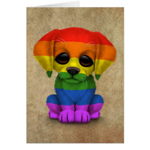 Niedlicher Regenbogen-Gay Pride-Welpen-Hund