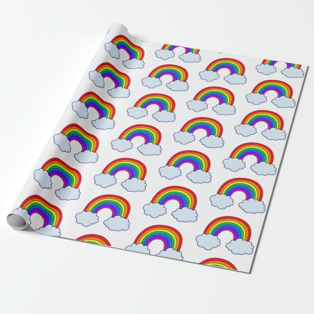 Niedlicher Regenbogen Geschenkpapier (Ungerollt)
