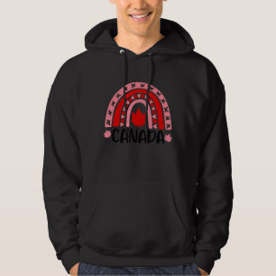 Niedlicher Regenbogen-Happy kanadischer Flaggenapf Hoodie