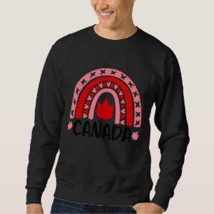 Niedlicher Regenbogen-Happy kanadischer Flaggenapf Sweatshirt