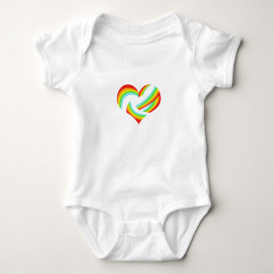 Niedlicher Regenbogen-Herz-Entwurf Baby Strampler