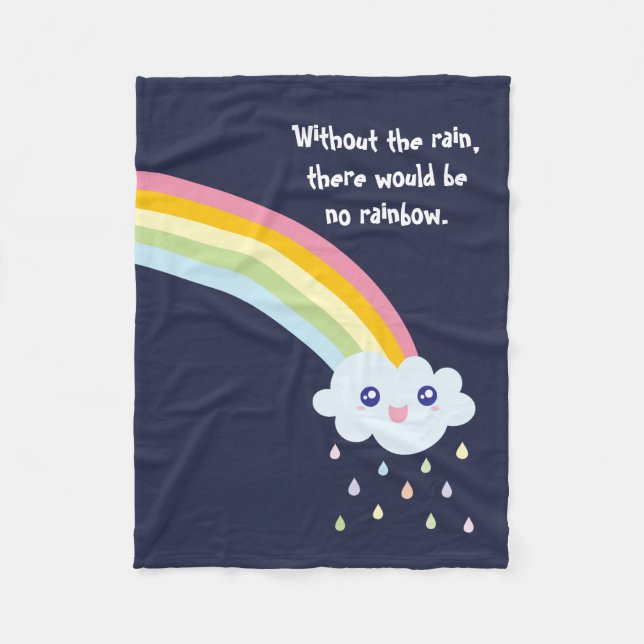 Niedlicher Regenbogen Inspiration und Motivierend  Fleecedecke (Vorderseite)