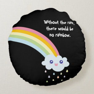 Niedlicher Regenbogen Inspiration und Motivierend  Rundes Kissen