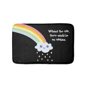 Niedlicher Regenbogen-Inspirational und Badematte