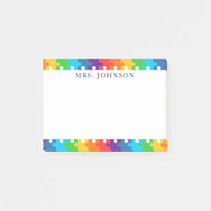 Niedlicher Regenbogen Jigsaw Puzzle Stücke Lehrer  Post-it Klebezettel