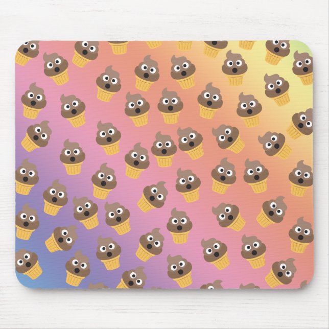 Niedlicher Regenbogen Kacke Emoji Ice Cream Cone M Mousepad (Vorne)