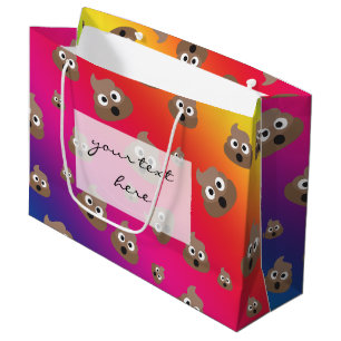 Niedlicher Regenbogen Kacke Emoji-Muster Große Geschenktüte