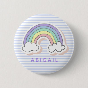 Niedlicher Regenbogen - Lavendel gestreifte Kinder Button