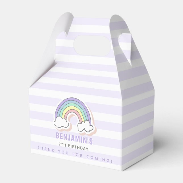 Niedlicher Regenbogen - Lavendel Stripter Kinderge Geschenkschachtel (Vorderseite)