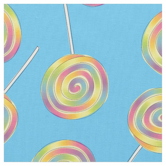 Niedlicher Regenbogen Lollipops Kinder Candy Stoff (Nahaufnahme)