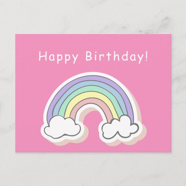Niedlicher Regenbogen - Mädchen Geburtstag Postkarte (Vorderseite)