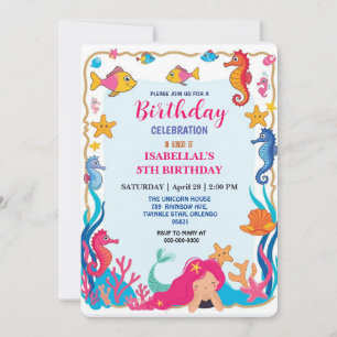 Niedlicher Regenbogen-Meerjungfisch Seepferd Gebur Save The Date