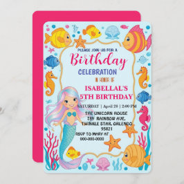 Niedlicher Regenbogen-Meerjungfrau Save The Date