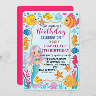 Niedlicher Regenbogen-Meerjungfrau Save The Date