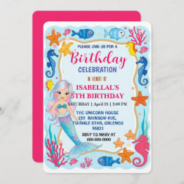 Niedlicher Regenbogen-Meerjungfrau Seepferd Geburt Save The Date